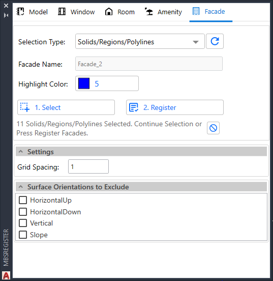 Register Facade MBS Daylight for AutoCAD